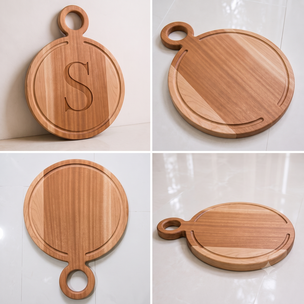 ROUND SERVING BOARD WITH HANDLE