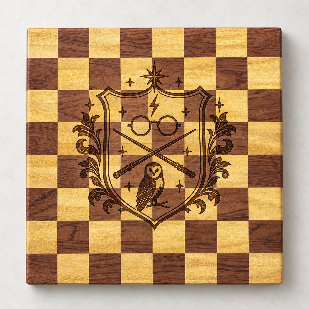 BUBINGA MIX CHECKERED SERVING AND CUTTING BOARD
