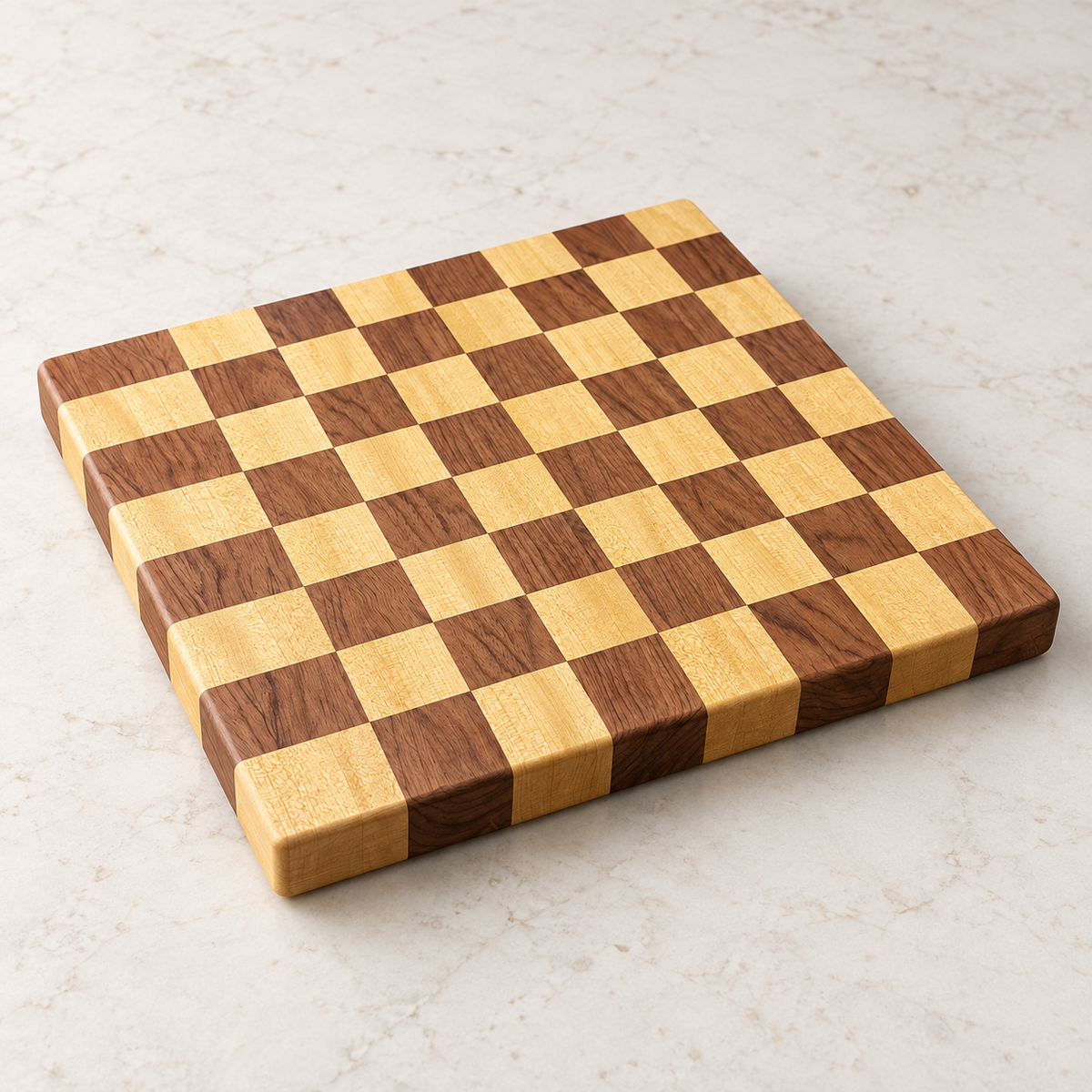 BUBINGA MIX CHECKERED SERVING AND CUTTING BOARD