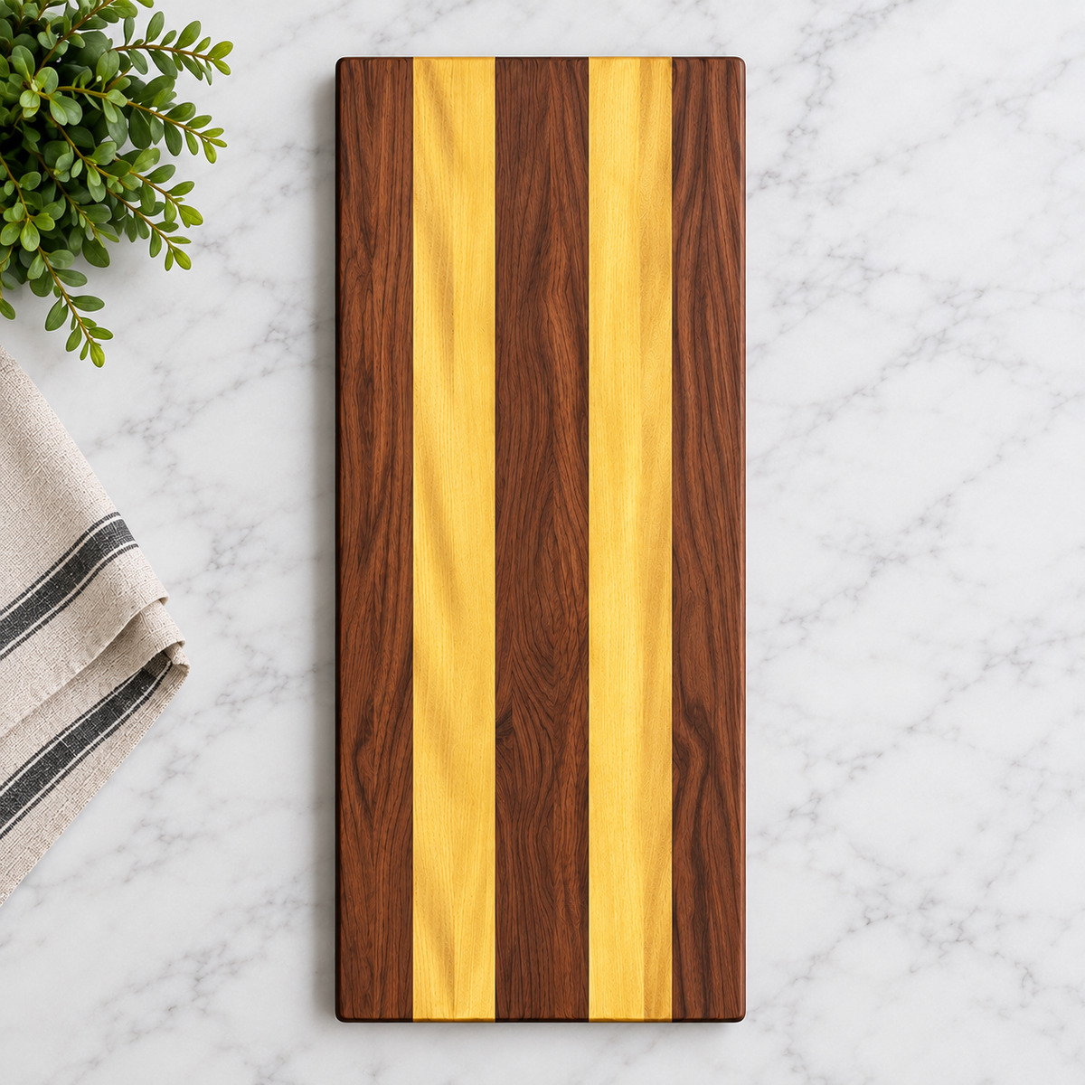 Bubinga Mix Charcuterie, Serving & Cutting Board, 24 × 10 in