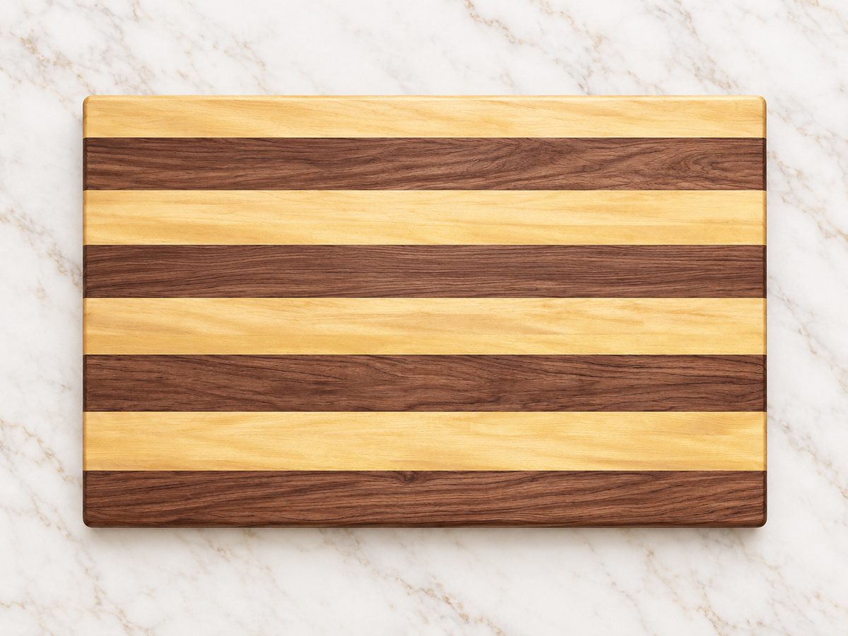 BUBINGA MIX SERVING AND CUTTING BOARD - 24" x 16"
