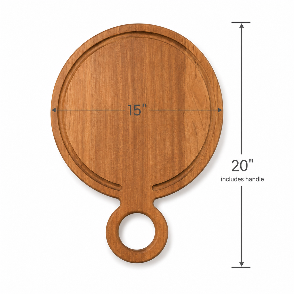 ROUND SERVING BOARD WITH HANDLE