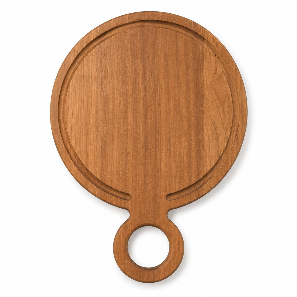 ROUND SERVING BOARD WITH HANDLE