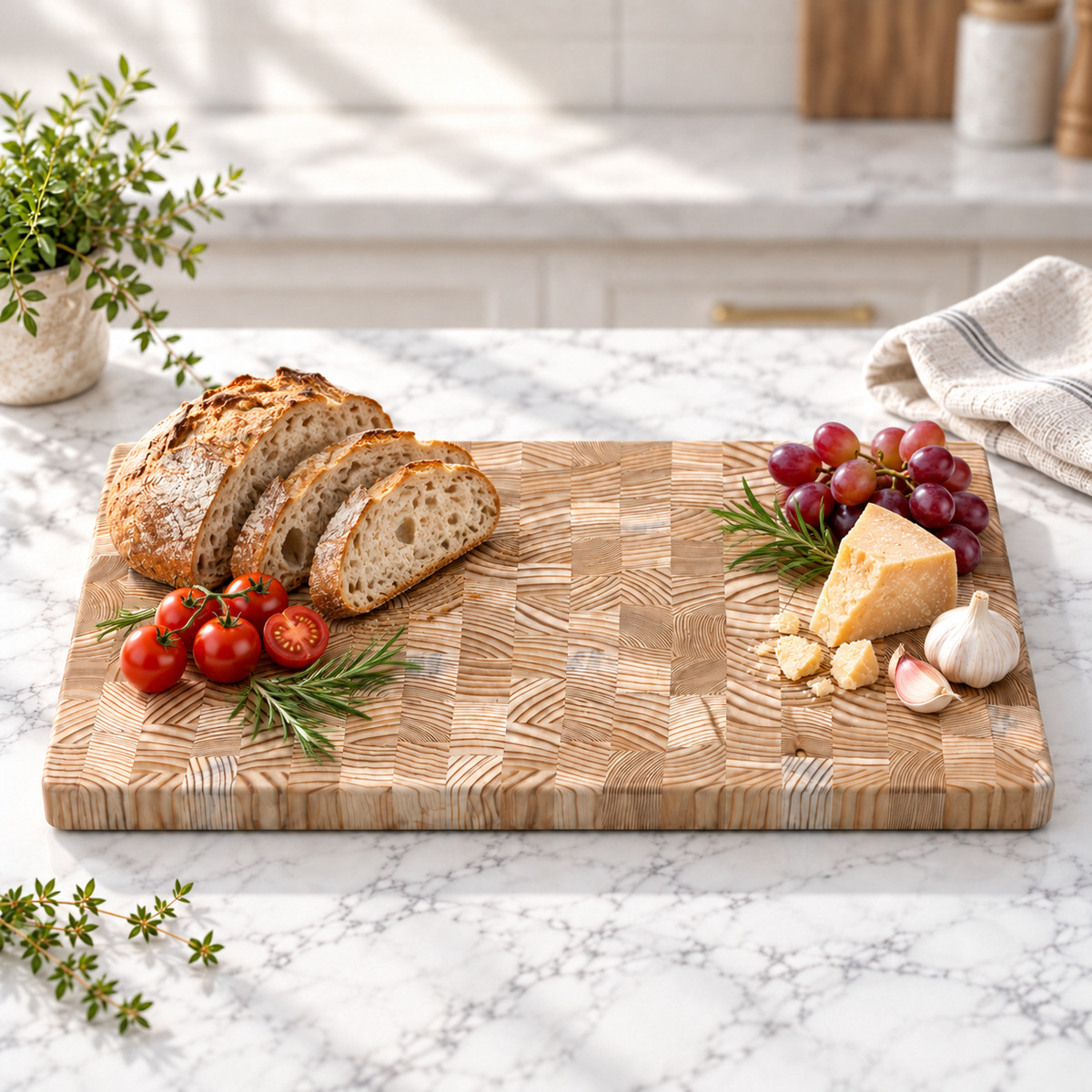LARCHWOOD END GRAIN CUTTING AND SERVING BOARD