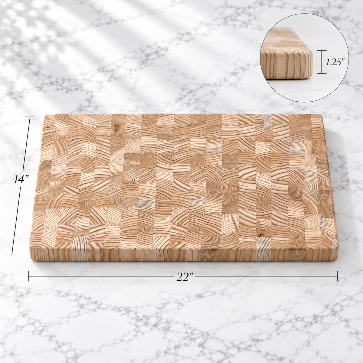 LARCHWOOD END GRAIN CUTTING AND SERVING BOARD
