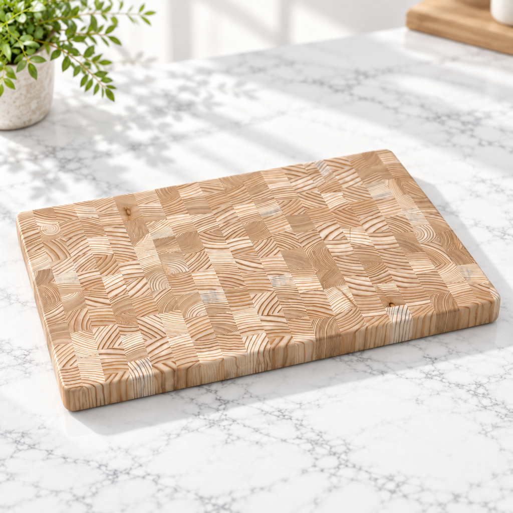 LARCHWOOD END GRAIN CUTTING AND SERVING BOARD