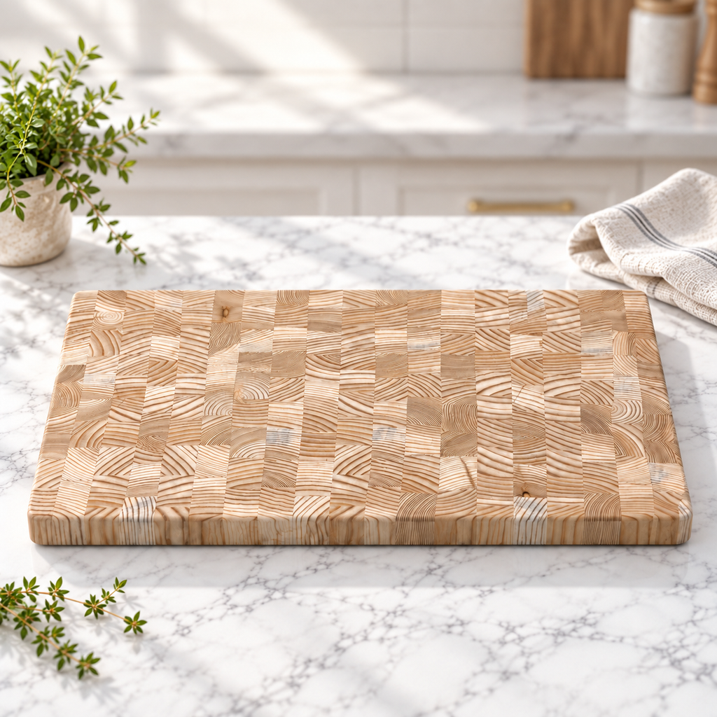 LARCHWOOD END GRAIN CUTTING AND SERVING BOARD