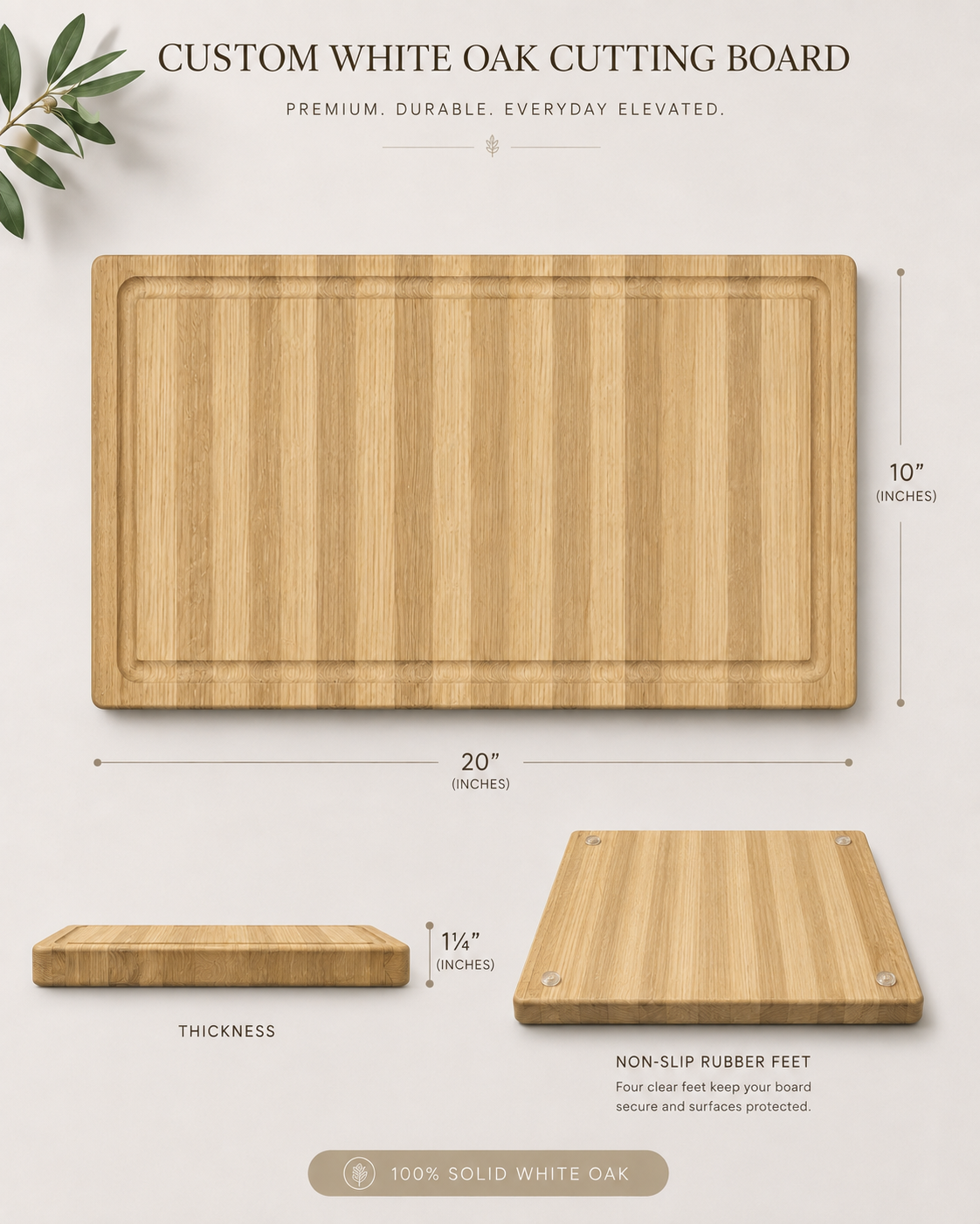WHITE OAK CUTTING BOARD