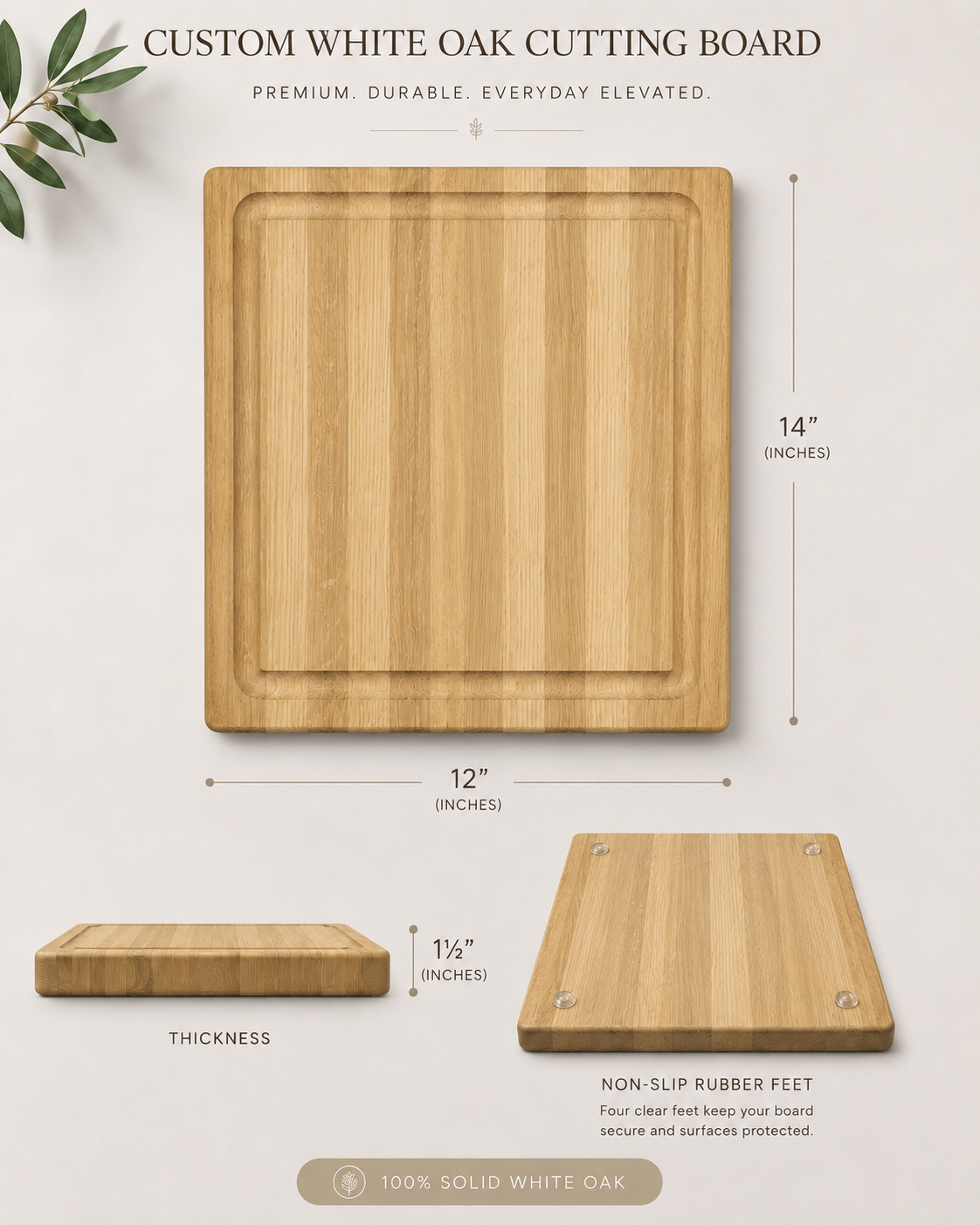 WHITE OAK CUTTING BOARD