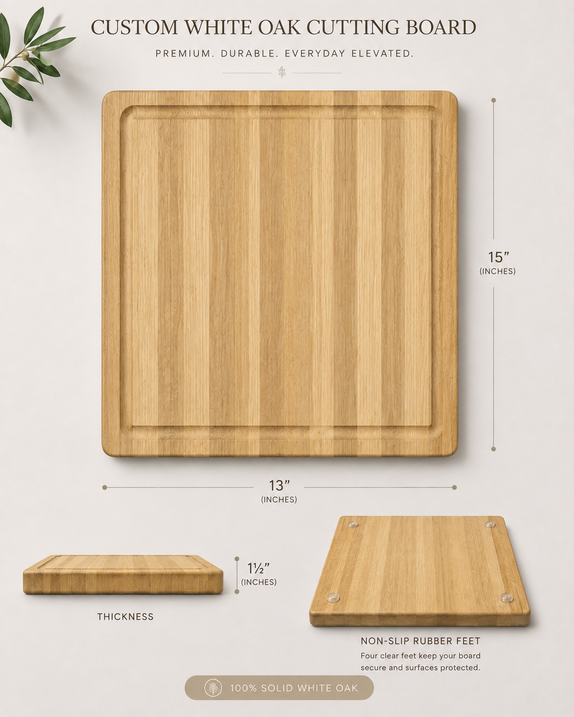 WHITE OAK CUTTING BOARD
