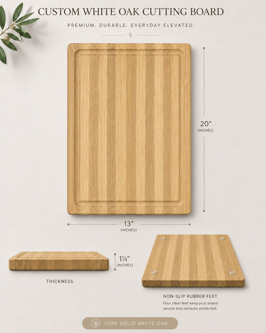 WHITE OAK CUTTING BOARD