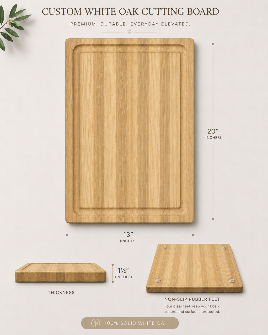 WHITE OAK CUTTING BOARD