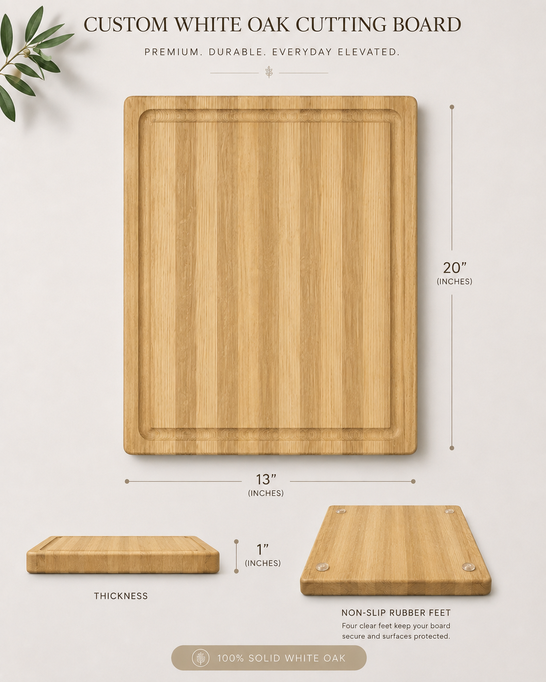 WHITE OAK CUTTING BOARD
