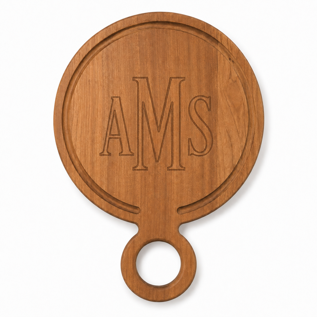 ROUND SERVING BOARD WITH HANDLE